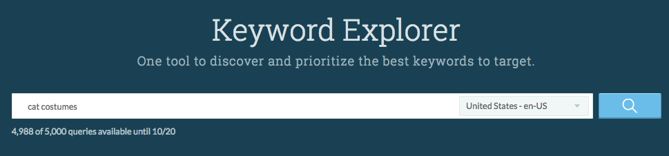 Moz's Keyword Explorer